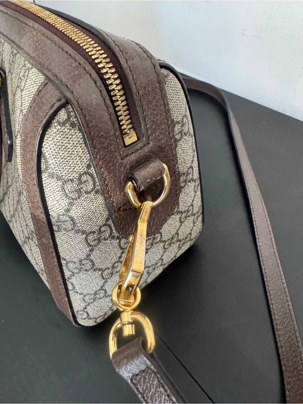Gucci Ophidia GG Supreme Medium Top Handle Boston Bag